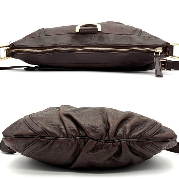 Gucci Dark Brown Embossed Shoulder Bag - Picture 4 of 11